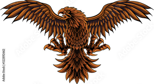 classic style eagle vector design, color editable