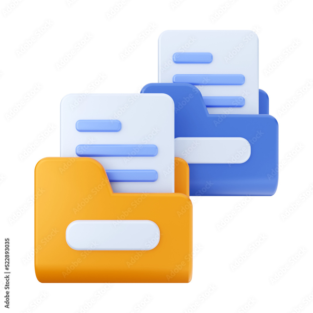 folder and file 3d icon illustration folder and file 3d icon illustration