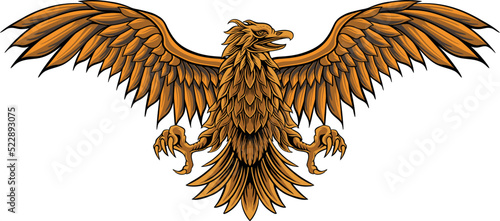 classic style eagle vector design, color editable