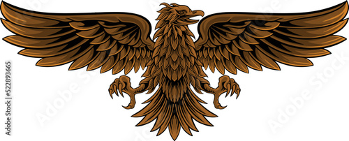 classic style eagle vector design, color editable