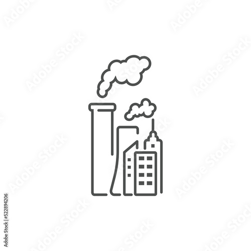 co2 emission icon, concept decarbonize, carbon compensate or convert, reduce air pollution. vector illustration