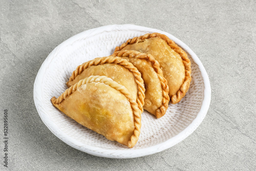 Kue Pastel or Jalangkote, Indonesian traditional snack filled with carrot and potatoes. 