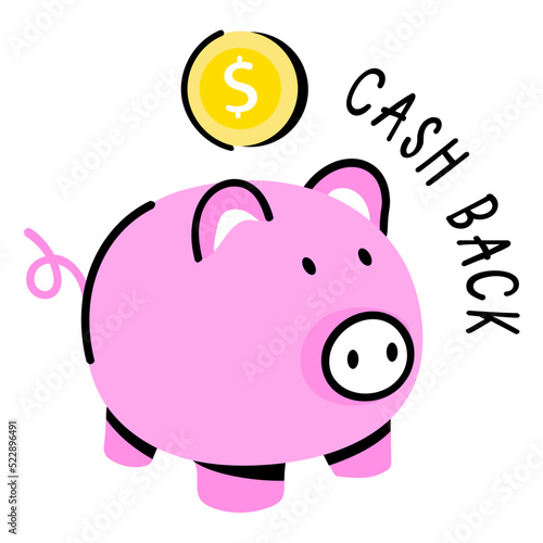 Check this flat sticker of piggy bank 