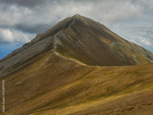 The landscape summit of Mount Priora, in Marche region province of Fermo, Monti Sibillini mountain park. photo