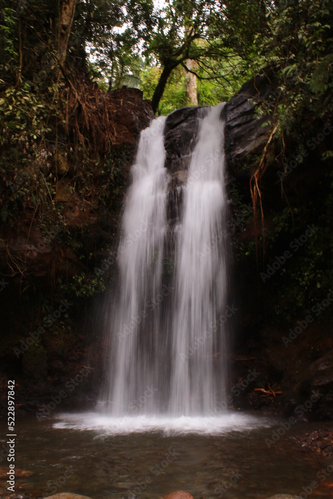 2 waterfalls in the middle of the forest 2 waterfalls in the middle of the forest
