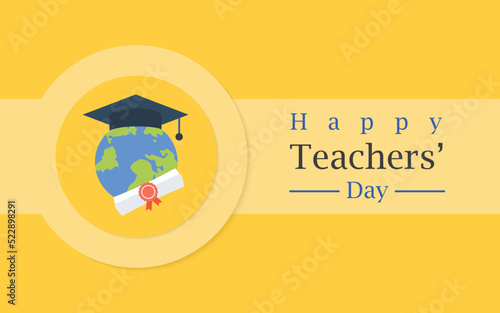 Happy Teacher's Day, Celebrating Teacher's Day. Social media post design.