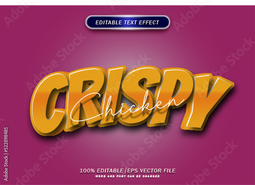 Chicken crispy text style effect. 3d font style effect.