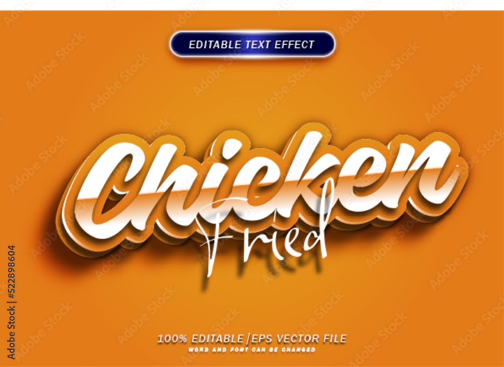 Fried chicken text style effect. 3d font style effect. Fried chicken text style effect. 3d font style effect.
