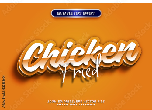 Fried chicken text style effect. 3d font style effect.