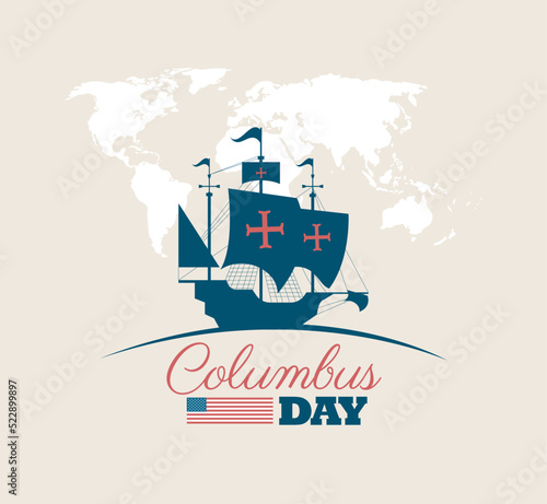 columbus day lettering celebration