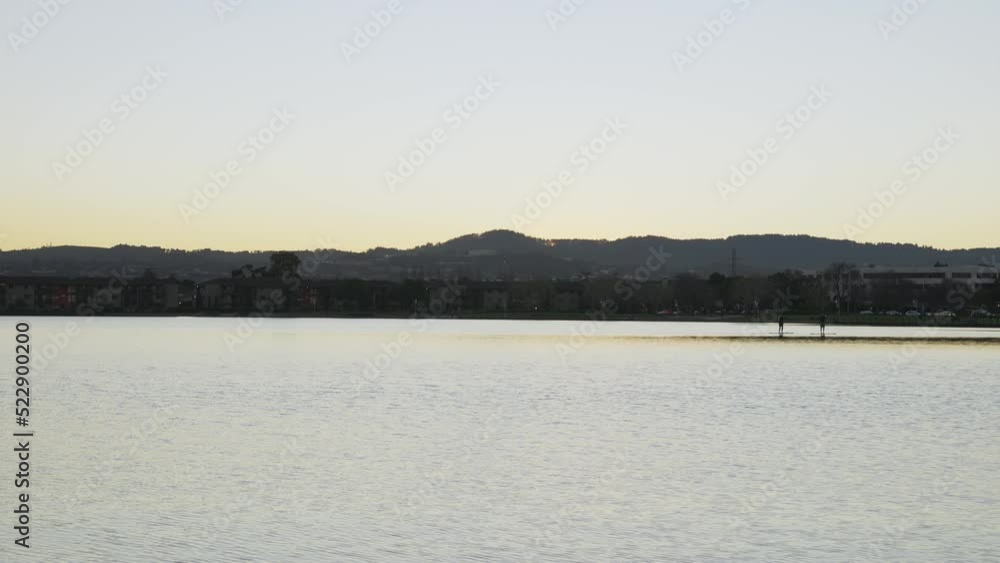 Sunset on the river in downtown Sunset on the river in downtown