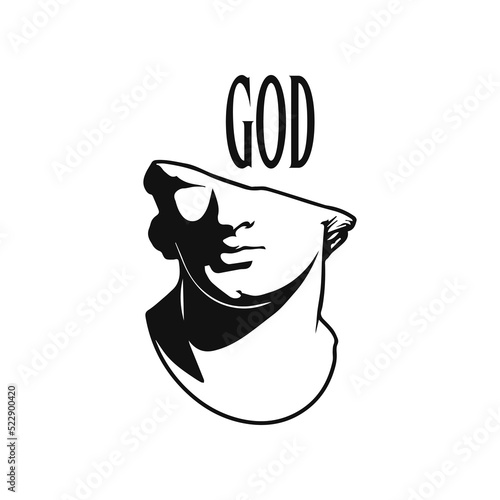 split head statue vector illustration