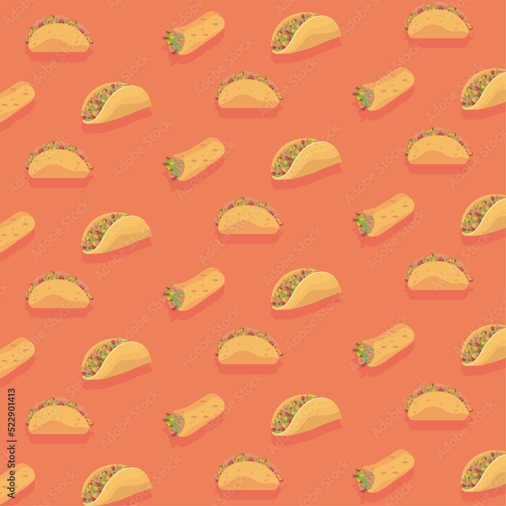 mexican tacos and burritos pattern