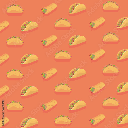 mexican tacos and burritos pattern