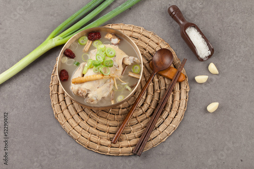 Samgyetang, oriental medicine samgyetang, oriental medicine baeksuk, baeksuk, chicken, Korean food, traditional Korean food, chobok, daebok, malbok, boknal, boknal, boknal, boknal,삼계탕, 한방삼계탕, 한방백숙, 백숙 photo