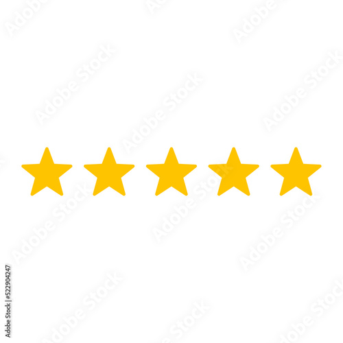 Five stars customer review icon for apps and websites