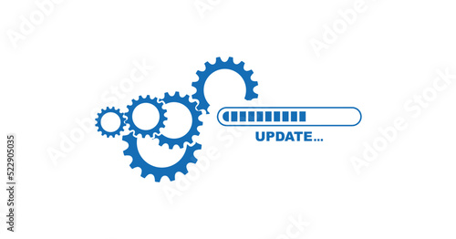 update sign on white background	