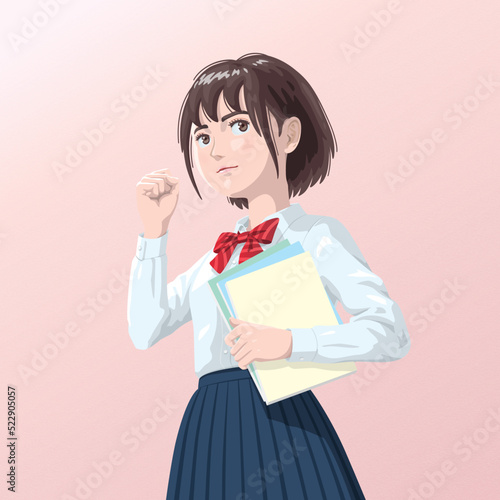 女子学生（ ベクターイラスト ）