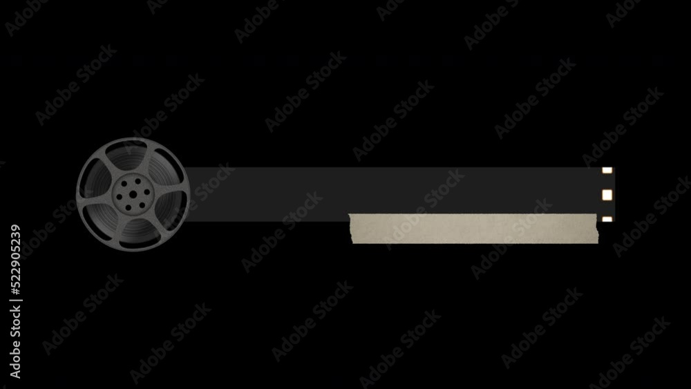 8mm Film Reel Lower Thirds Version 3 Black
