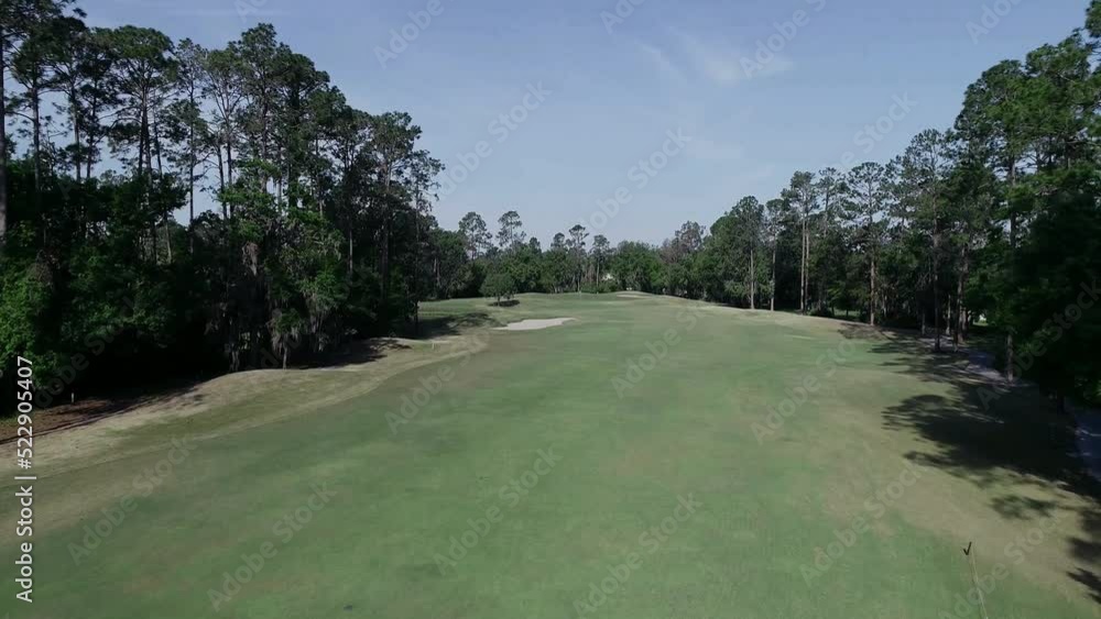 Aerial flight over Golf Course in Florida on a sunny day Aerial flight over Golf Course in Florida on a sunny day
