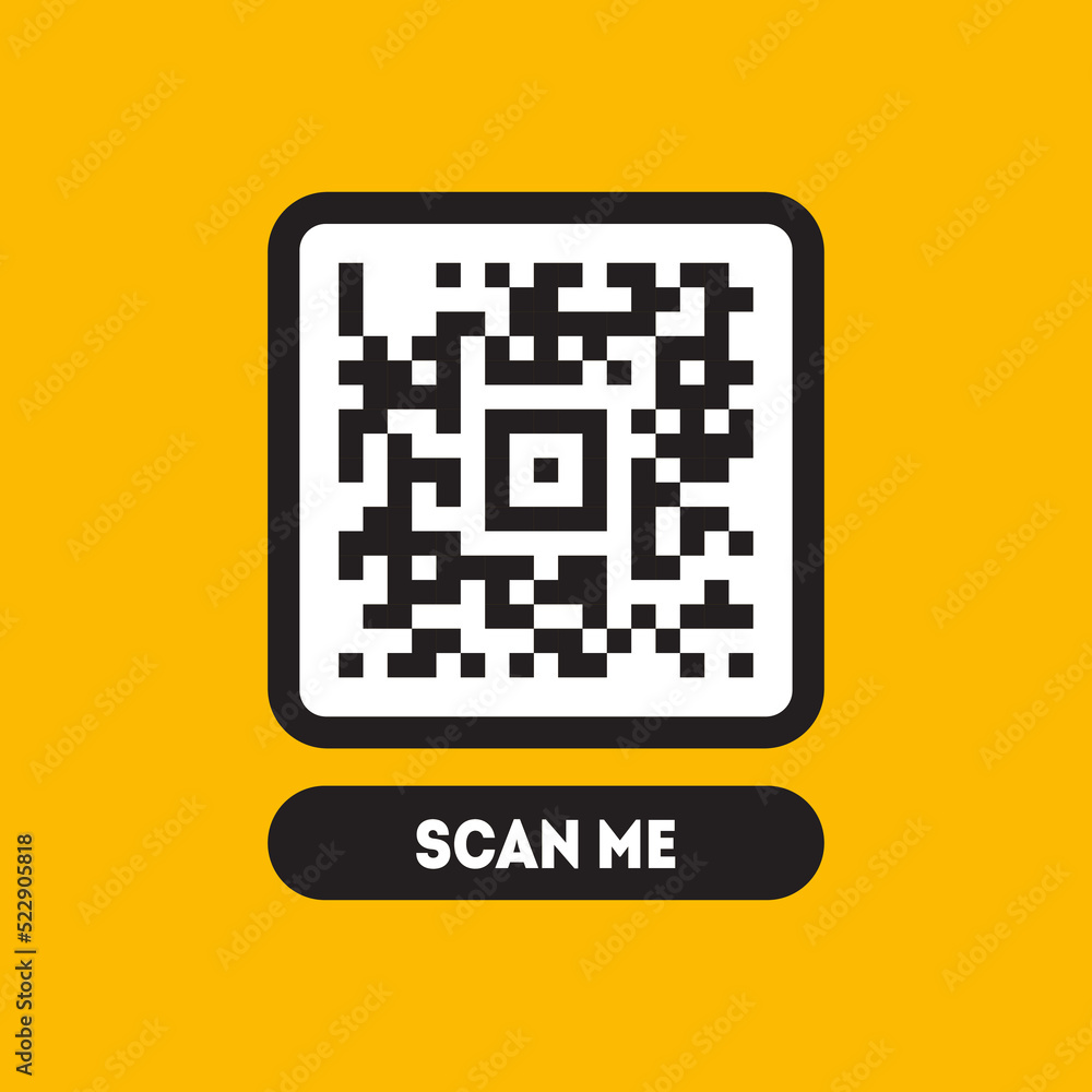 Scan me icon with QR code. Qrcode tempate for mobile app Scan me icon with QR code. Qrcode tempate for mobile app