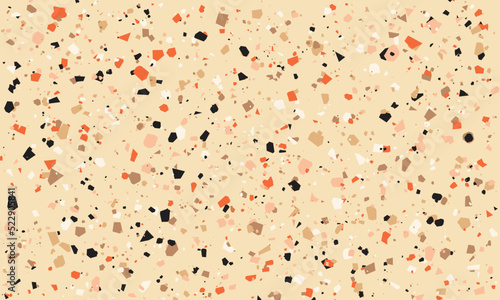 Terrazzo background pattern. Marble floor texture of granite, quartz, glass and stone.