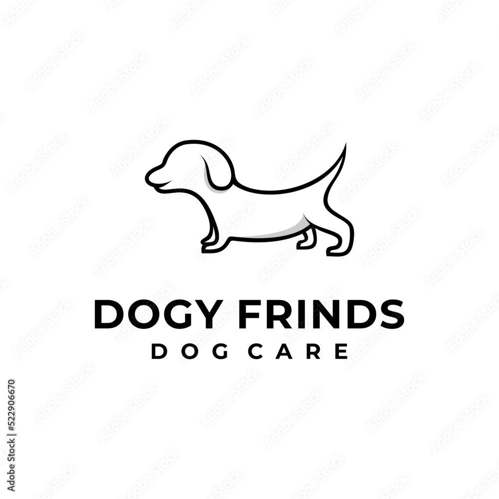 DOG LOGO DESIGN WITH OUTLINE