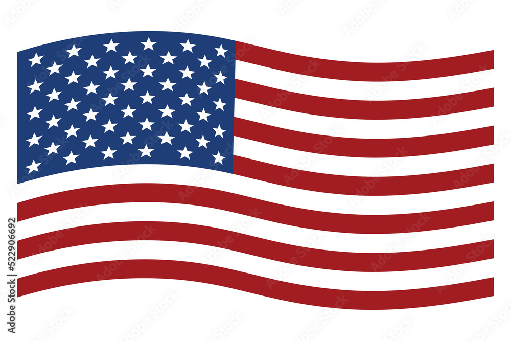 USA flag and map.