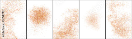 Set Of Abstract Sand Explosion Isolated On White Background. Digitally Generated Image. Vector Illustration, Eps 10.