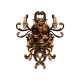 golden baroque skull and crossbones
