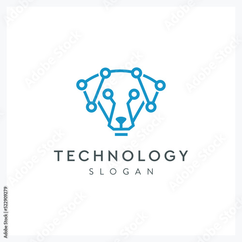 dog crypto for tech business logo