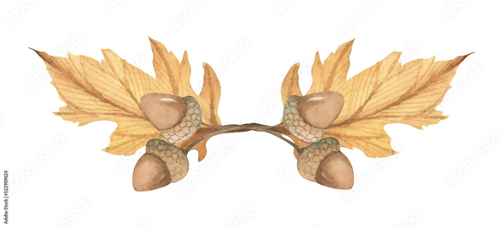 Watercolor autumn bouquet. Watercolor autumn bouquet.