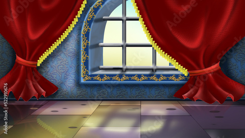 Baroque room interior  Illustration