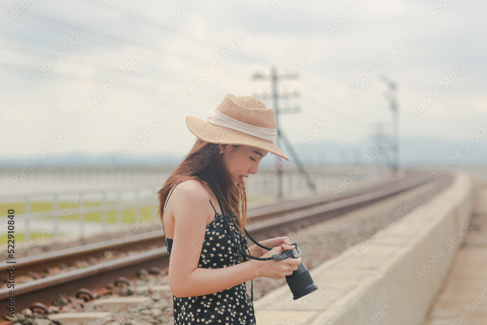 woman on the railway