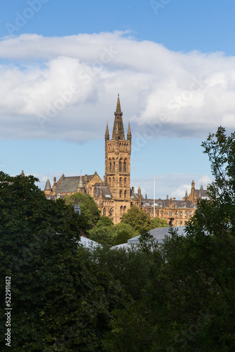 Views of Glasgow's Westend and Glasgow University tower.