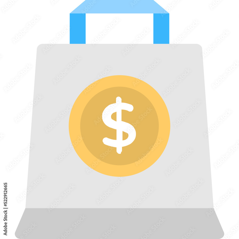 Fototapeta premium Shopping Bag Flat Icon 