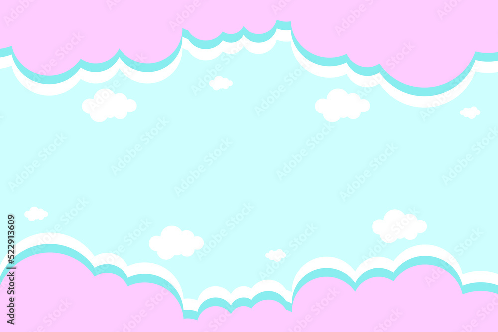 Sky background, pastel paper cut design