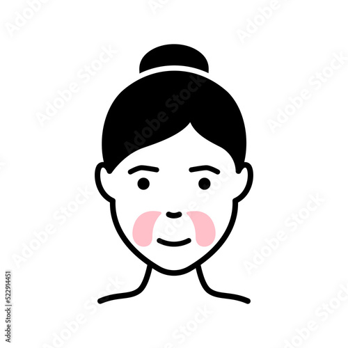 Girl Use Gel Patch Silhouette Icon. Eye Patches for Beauty and Skin Care. Face Anti Aging Procedure Icon. Cosmetic Collagen Eye Patches Against Facial Wrinkles. Vector Illustration