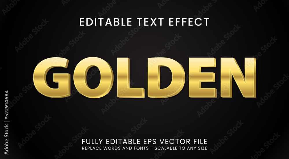 3D Golden Text Effect. Gold Effect Editable Text