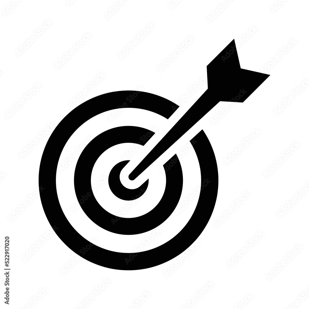 Aim, business goal, target icon. Black vector design. Aim, business goal, target icon. Black vector design.