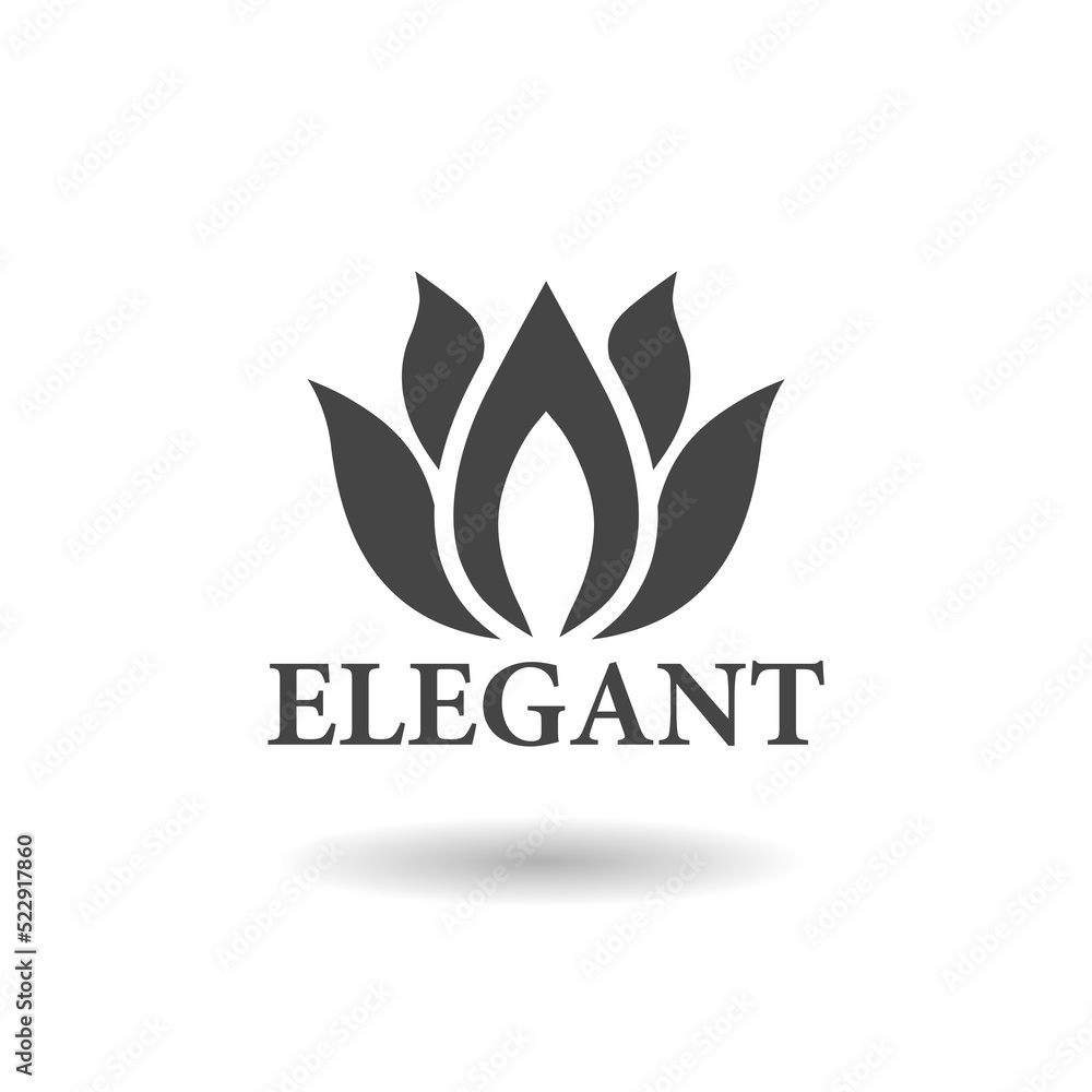 Lotus elegant logo with shadow Lotus elegant logo with shadow