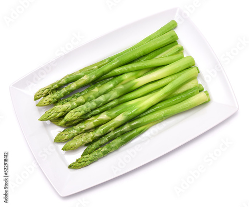 Green organic natural Asparagus isolated on white background