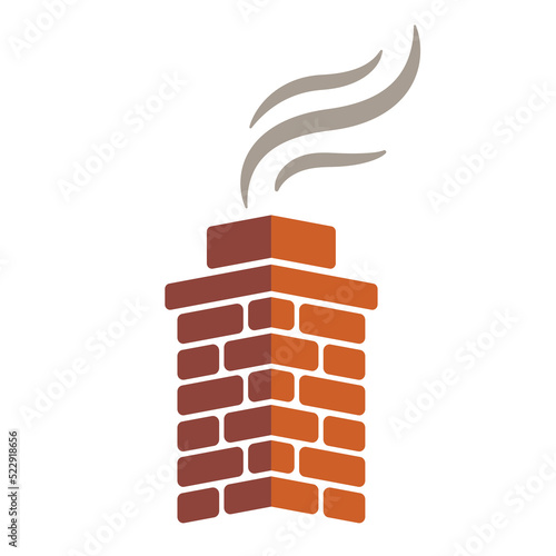 Fotobehang chimney smoke icon vector illustration Flat design