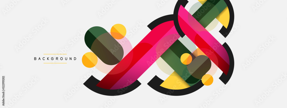 Round geometric shapes lines and circles. Vector template for wallpaper banner background or landing page Round geometric shapes lines and circles. Vector template for wallpaper banner background or landing page