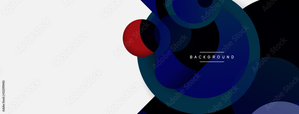 Creative geometric wallpaper. Minimal abstract background. Circles composition vector illustration for wallpaper banner background or landing page Creative geometric wallpaper. Minimal abstract background. Circles composition vector illustration for wallpaper banner background or landing page