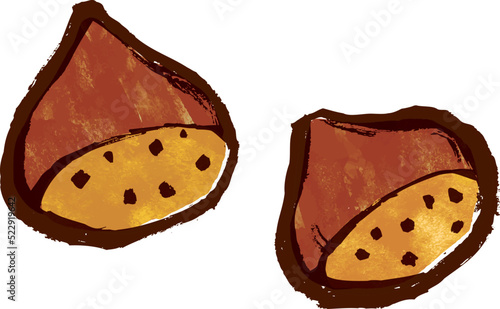 栗の和風イラスト素材　