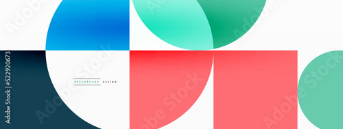 Beautiful abstract background. Circles, triangle shapes, and squares. Minimal geometric template for wallpaper, banner, background or landing