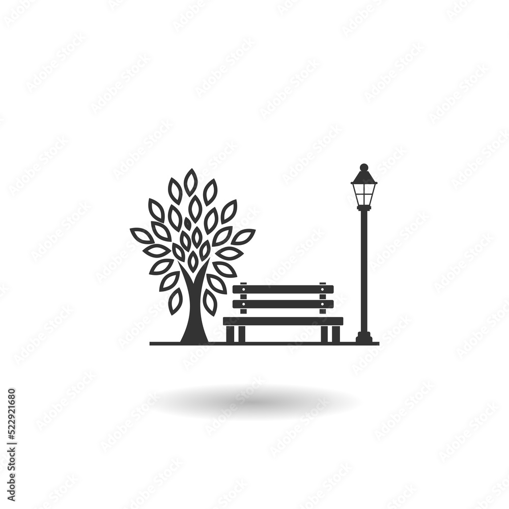 Park Flat Style Icon with shadow Park Flat Style Icon with shadow