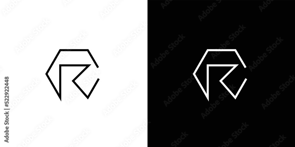 Modern and sophisticated letter CR initials logo design Modern and sophisticated letter CR initials logo design