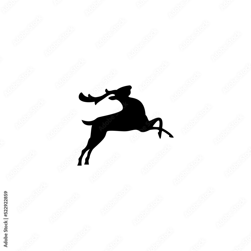 vector illustration of a deer for an icon or symbol. deer silhouette. deer logo vector illustration of a deer for an icon or symbol. deer silhouette. deer logo
